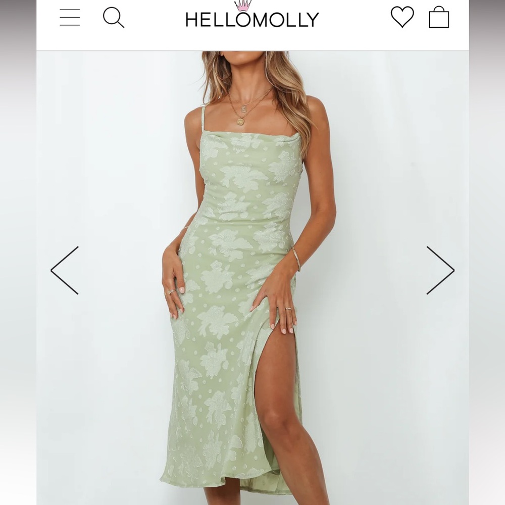 Hello Molly Green Floral Midi Dress